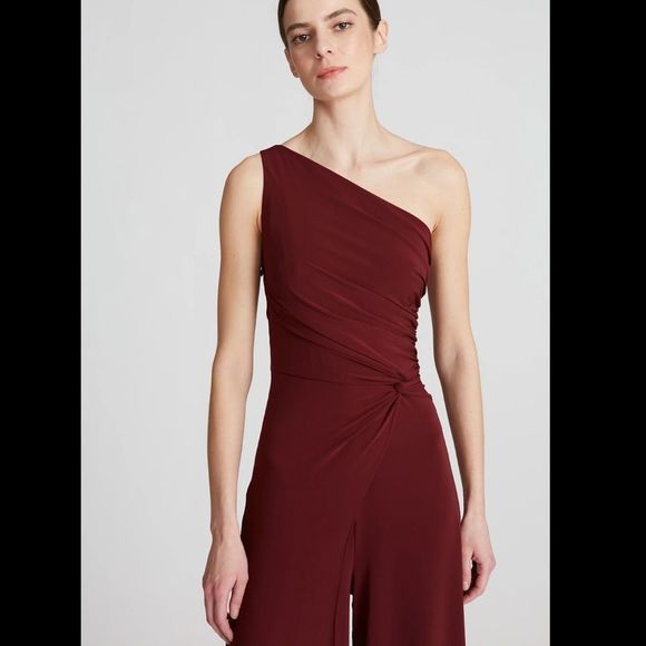 NWT Halston Lia Asymmetric Jumpsuit US 12 $445 - Picture 2 of 9